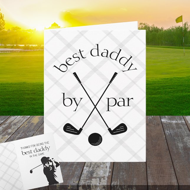 Best By Par Personalised Plaid Golf Folding Gift Card (Golf Best by Par Best in the Game Folding Gift Greeting Card for Him or Her)