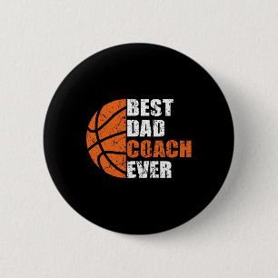 Best Bysketbyll Dad Coach Ever Fathers Day Retro B 6 Cm Round Badge