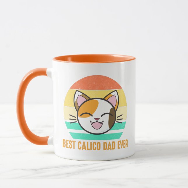 Best Calico Dad Ever Cute Calico Cat Lover Mug (Left)