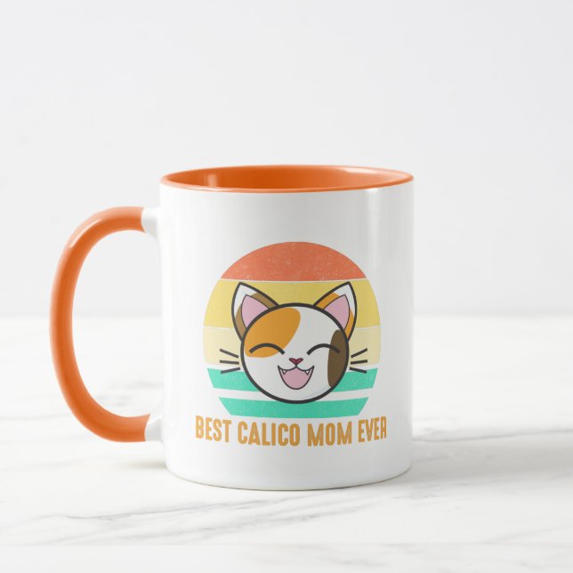 Best Calico Mum Ever Cute Calico Cat Lover Mug (Left)