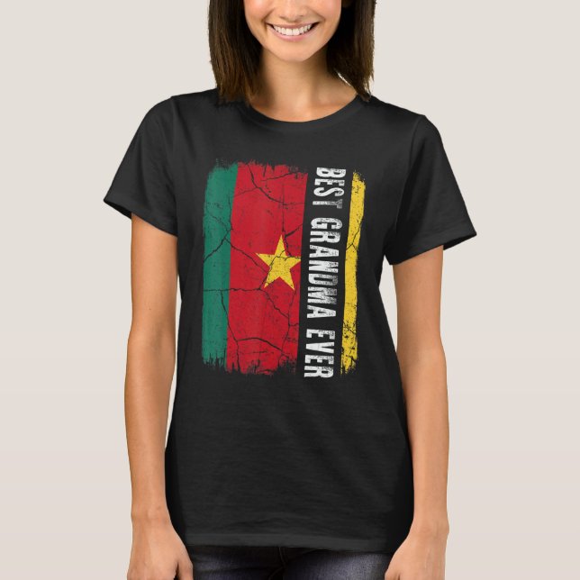 Best Cameroonian Grandma Ever Cameroon Flag Mother T-Shirt (Front)