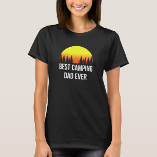 Best Camping Dad Ever Retro Sunset Travel Trailer T-Shirt