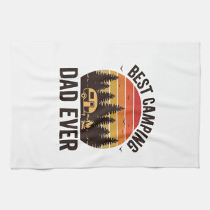 Best Camping Dad Ever Vintage Camping Design_1 Tea Towel