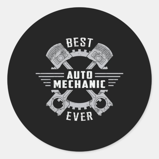 Best Car Mechanic Engine Mechanics Funny Gift Classic Round Sticker (Front)