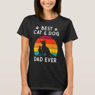 Best Cat And Dog Dad Ever Vintage Retro Pet Owner  T-Shirt