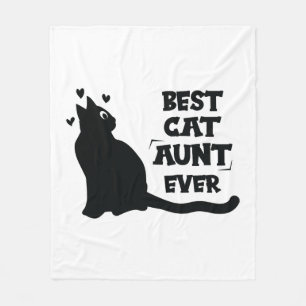 Best Cat Aunt Ever Cat Lover Fleece Blanket