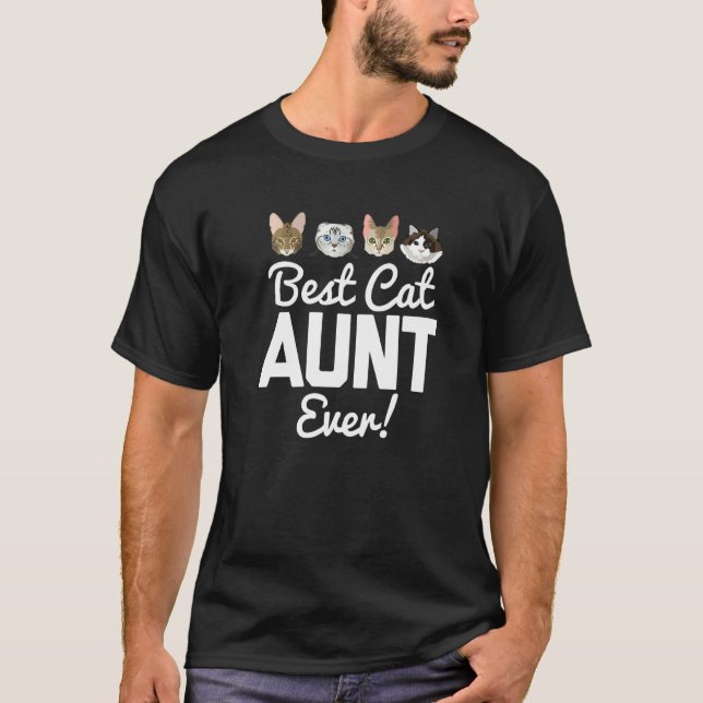 Best Cat Aunt Ever Matching Family Kitty T-Shirt (Front)