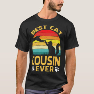 Best Cat COUSIN Ever Retro Vintage T-Shirt