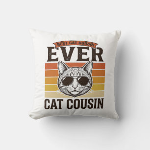 Best Cat Cousin Ever Vintage Cat Shirt Design_1 Cushion