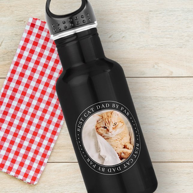 Best Cat Dad By Par Classic Simple Photo 532 Ml Water Bottle (Creator Uploaded)