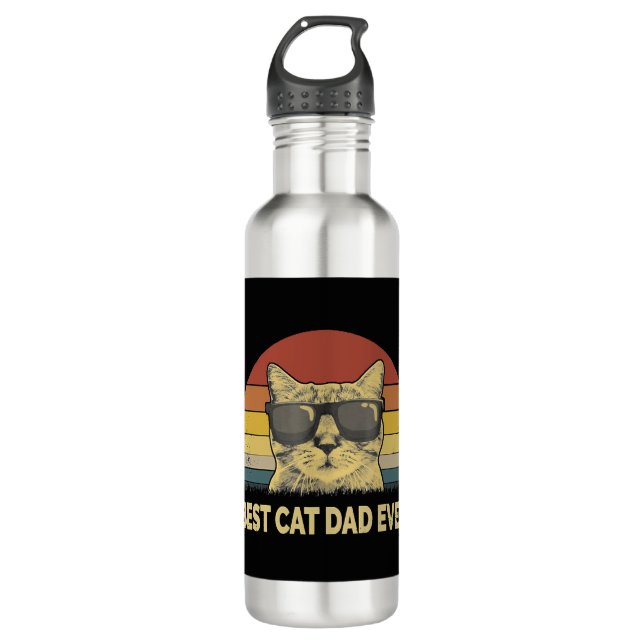 Best Cat Dad Ever           710 Ml Water Bottle (Front)