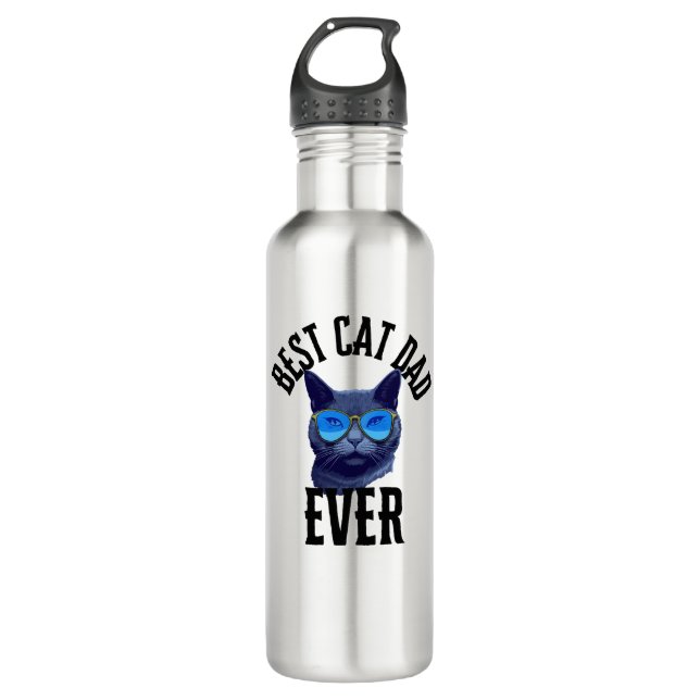 Best Cat Dad Ever  710 Ml Water Bottle (Front)