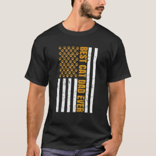 Best Cat Dad Ever American Flag Father's Day 2022 T-Shirt