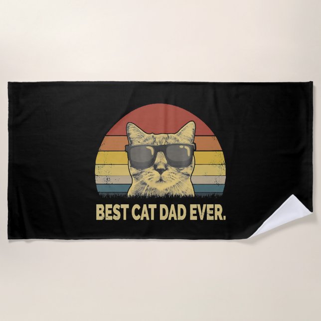 Best Cat Dad Ever           Beach Towel (Front)