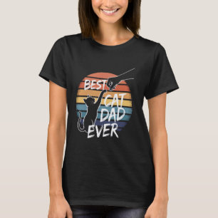 Best Cat Dad Ever Bump Fist Daddy Retro Vintage Fu T-Shirt