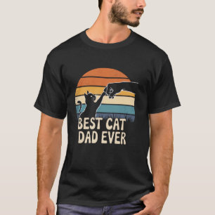 Best Cat Dad Ever Bump Fist Retro Funny Cat Vintag T-Shirt