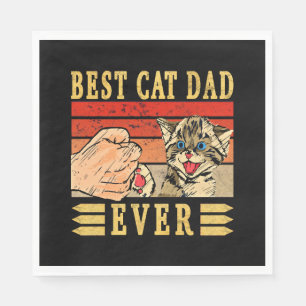 Best Cat Dad Ever Cat Dad Fathers Day Birthday Napkin