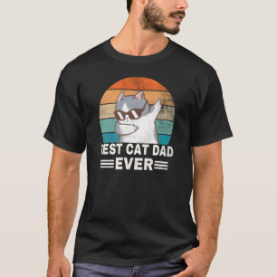 Best Cat Dad Ever Cat Daddy Vintage Cat 80s Retro T-Shirt