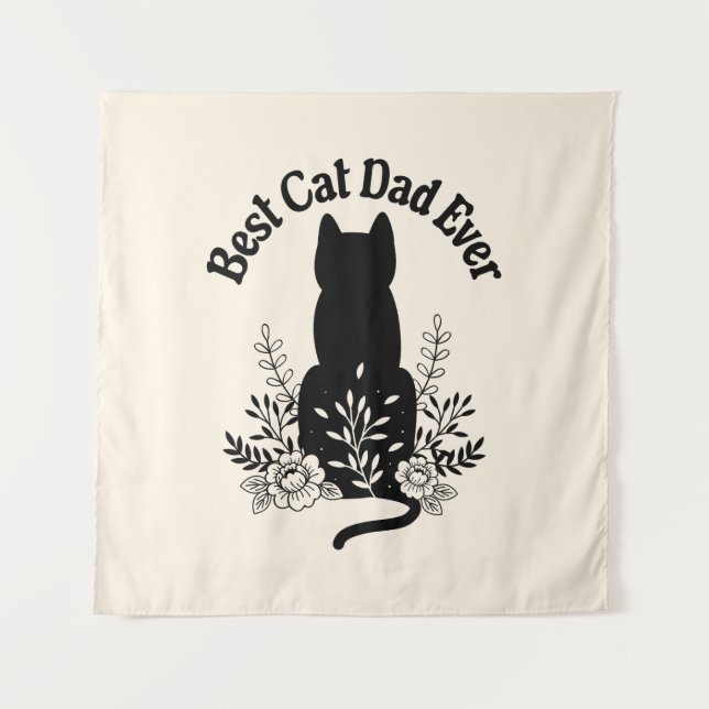 Best Cat Dad Ever Cat Lover Gift Tapestry (Front)