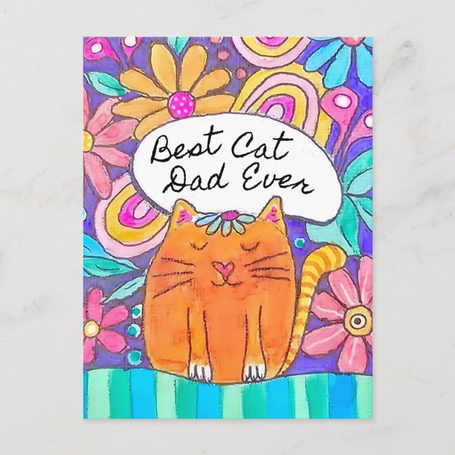 Best Cat Dad Ever Cat Lover Postcard (Front)