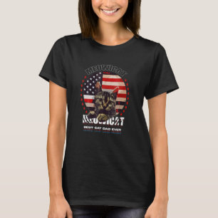 Best Cat Dad Ever Cat Meowica American Cat Flag T-Shirt