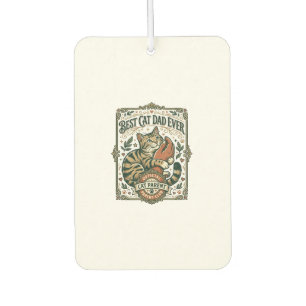 Best Cat Dad Ever Cat Mum Dad Parent Vintage Vecto Car Air Freshener