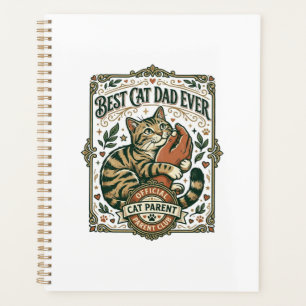 Best Cat Dad Ever Cat Mum Dad Parent Vintage Vecto Planner