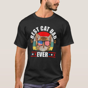 Best Cat Dad Ever Cat Patriotic 4th Of July Father T-Shirt