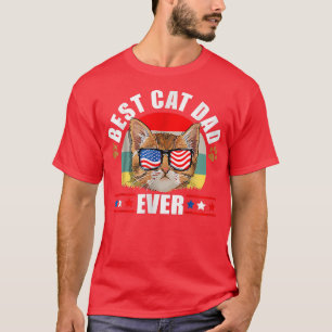 Best Cat Dad Ever Cat Patriotic 4th Of july Father T-Shirt