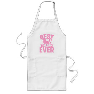 Best Cat Dad Ever - Cat Silhouette Long Apron