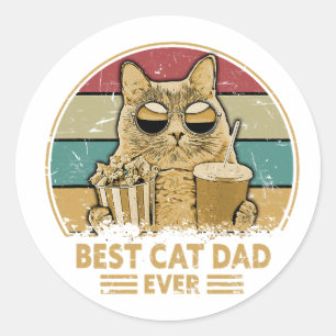 best cat dad ever classic round sticker
