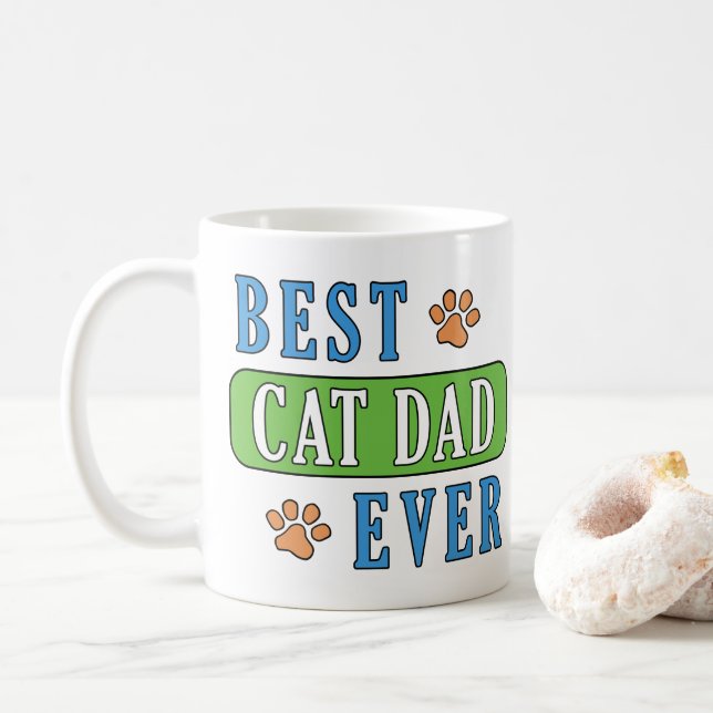 Best Cat Dad Ever Coffee Mug (With Donut)