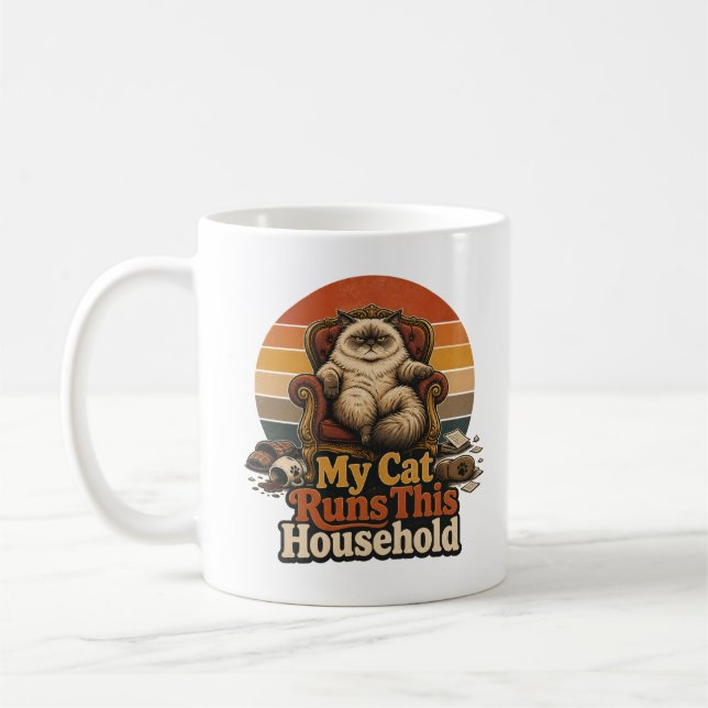 Best Cat Dad Ever Coffee Mug Design | Funny Cat  (Left)