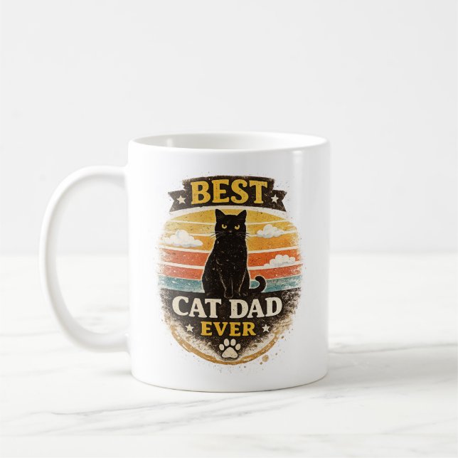 Best Cat Dad Ever Coffee Mug | Fathers Day Gift (Left)