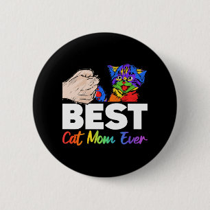 Best Cat Dad Ever Colourful Rainbow Mother's Day 6 Cm Round Badge