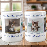 Best Cat Dad Ever Custom 3 Photo Collage Coffee Mug<br><div class="desc">Best Cat Dad Ever ♡... Surprise your favourite Cat Dad whether it's his birthday, Father's Day or Christmas with this super cute custom photo mug. Customise this coffee mug with your 3 of your cat's favourite photos, wrap around design, centre photo has personalise with names, or a little message. This...</div>