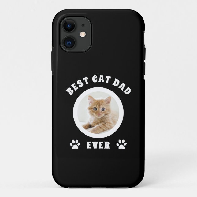 Best Cat Dad Ever Custom Photo Personalised Case-Mate iPhone Case (Back)