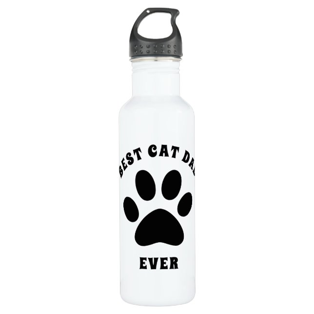 Best Cat Dad Ever Custom Text Personalised 710 Ml Water Bottle (Front)