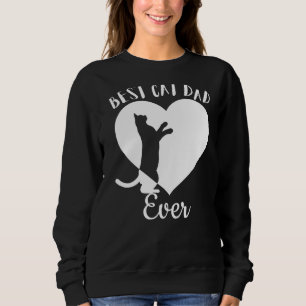 Best Cat Dad Ever Cute Black Cats Vintage White He Sweatshirt