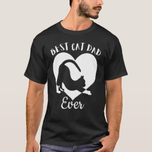 Best Cat Dad Ever Cute Black Cats Vintage White He T-Shirt