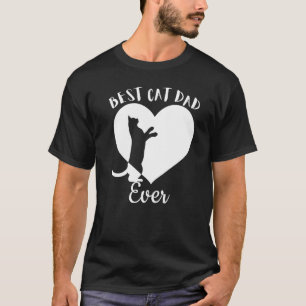 Best Cat Dad Ever Cute Black Cats Vintage White He T-Shirt