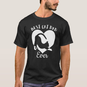 Best Cat Dad Ever Cute Black Cats Vintage White He T-Shirt