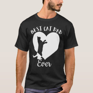 Best Cat Dad Ever Cute Black Cats Vintage White He T-Shirt