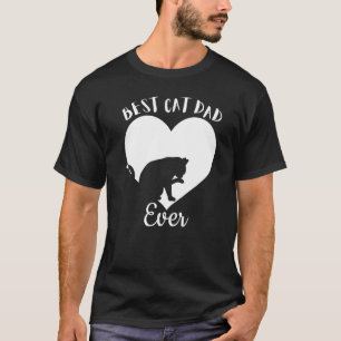 Best Cat Dad Ever Cute Black Cats Vintage White He T-Shirt