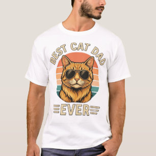 Best Cat Dad Ever Cute Funny Cat Lover Gift Design T-Shirt