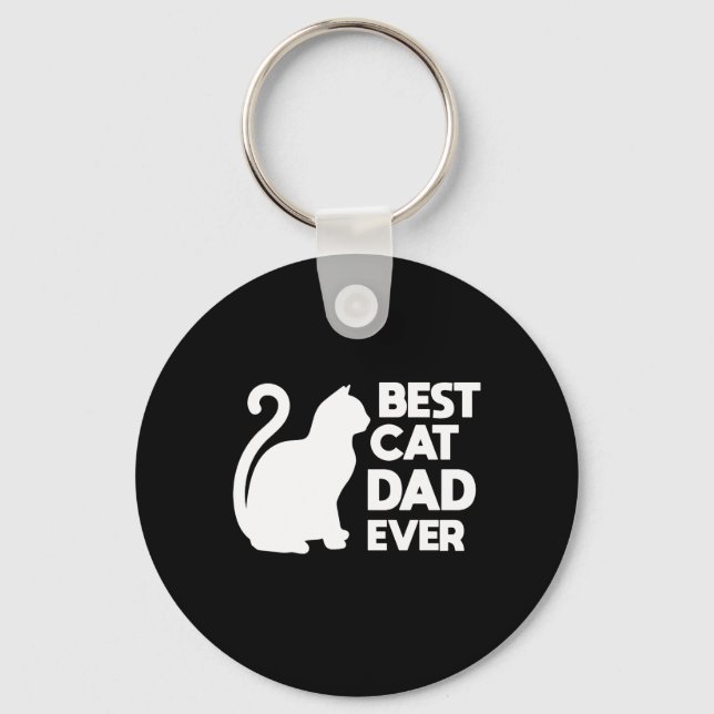 Best Cat Dad Ever Cute Pets Kittens Cat Lover Key Ring (Front)