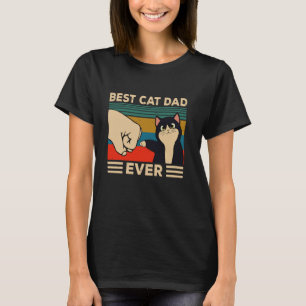 Best Cat Dad Ever Daddy Paw Fist Bump Meow Kitten T-Shirt