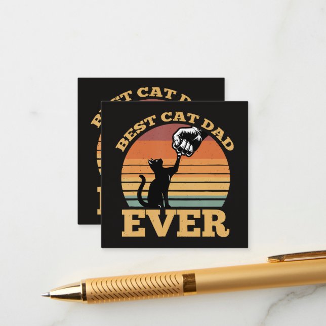 Best Cat Dad Ever Fathers Day Enclosure Card (Front/Back In Situ)