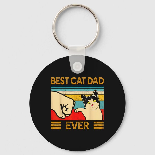 Best Cat Dad Ever Father's Day Gift Cat Daddy For  Key Ring (Front)