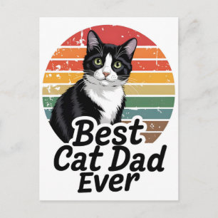 Best Cat Dad Ever Fathers Day Gift Holiday Postcard